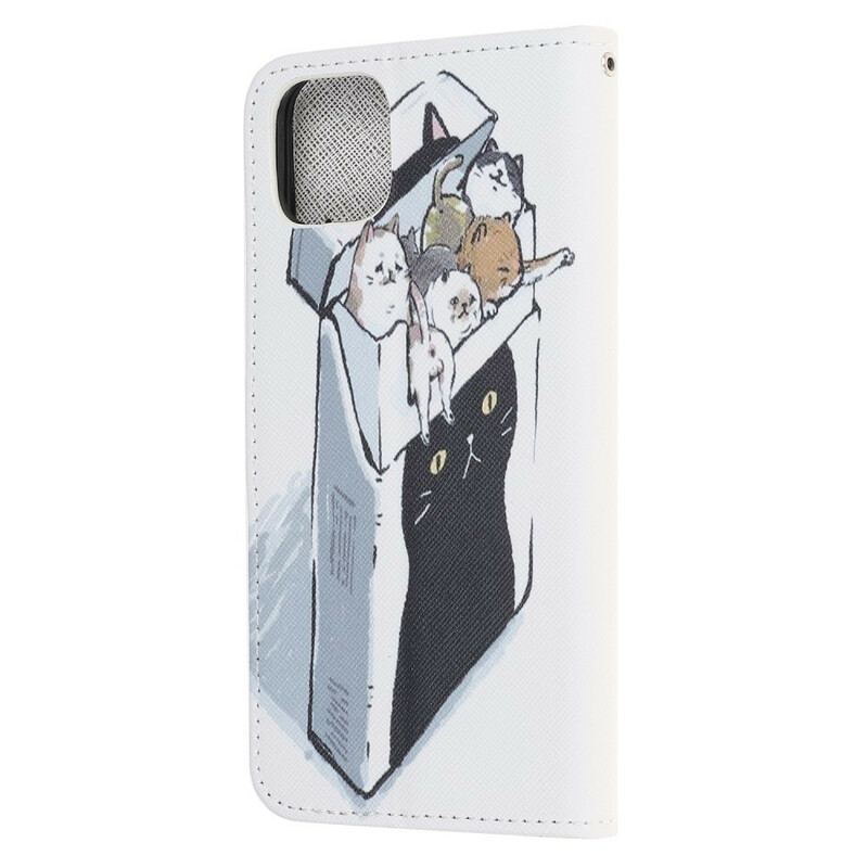 Flip Cover iPhone 13 Mini Med Snor Levering Thong Cats