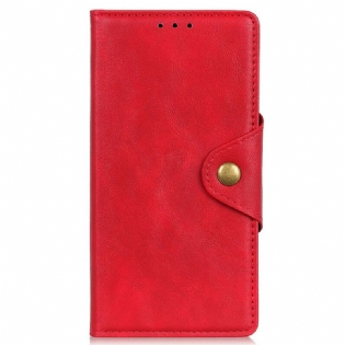 Læder Cover iPhone 13 Mini Imiteret Læder Knap