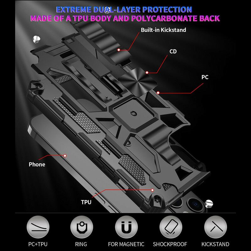 Mobilcover iPhone 13 Mini Aftagelig Modstandsdygtig Militær