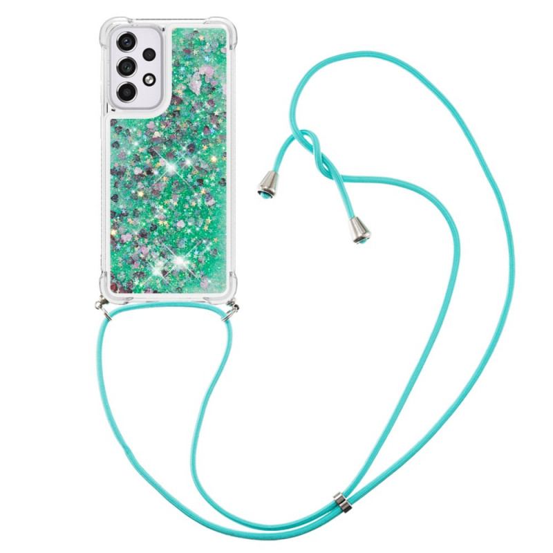 Cover Samsung Galaxy A33 5G Med Snor Design Af Pailletter Med Snoretræk