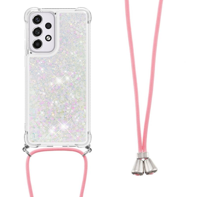 Cover Samsung Galaxy A33 5G Med Snor Design Af Pailletter Med Snoretræk
