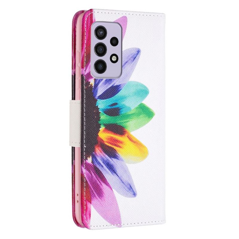 Flip Cover Samsung Galaxy A33 5G Akvarel Blomst