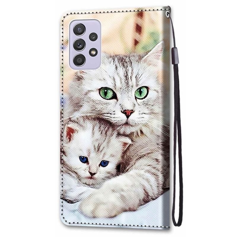 Flip Cover Samsung Galaxy A33 5G Kattefamilie