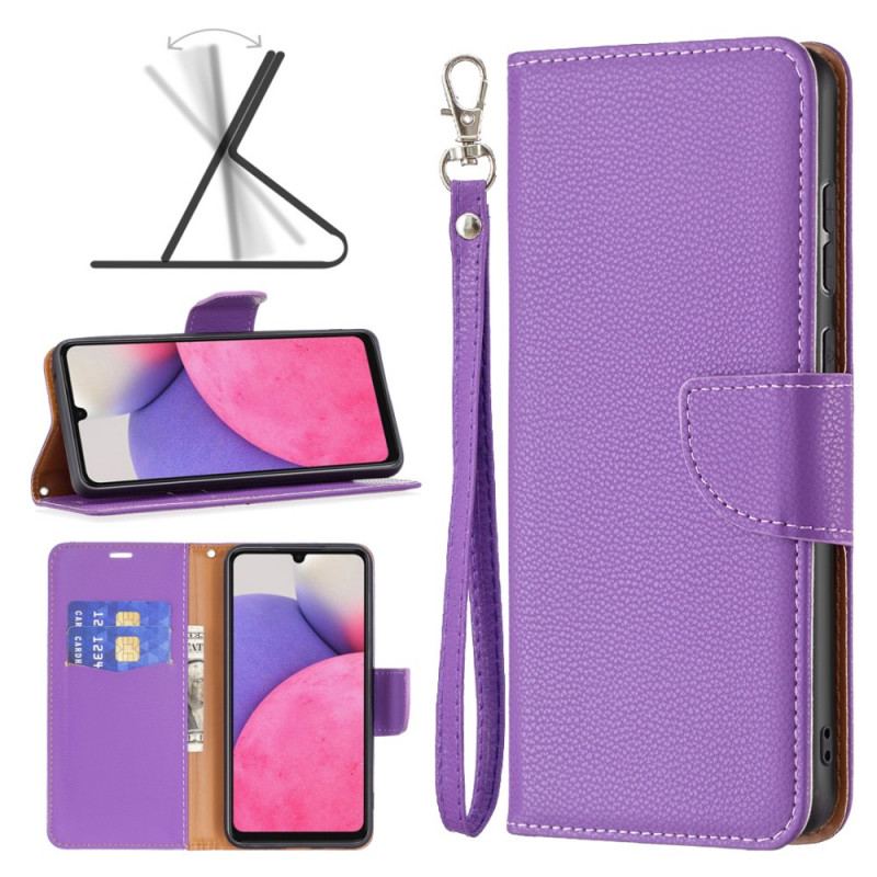 Flip Cover Samsung Galaxy A33 5G Litchi Skrå Lås