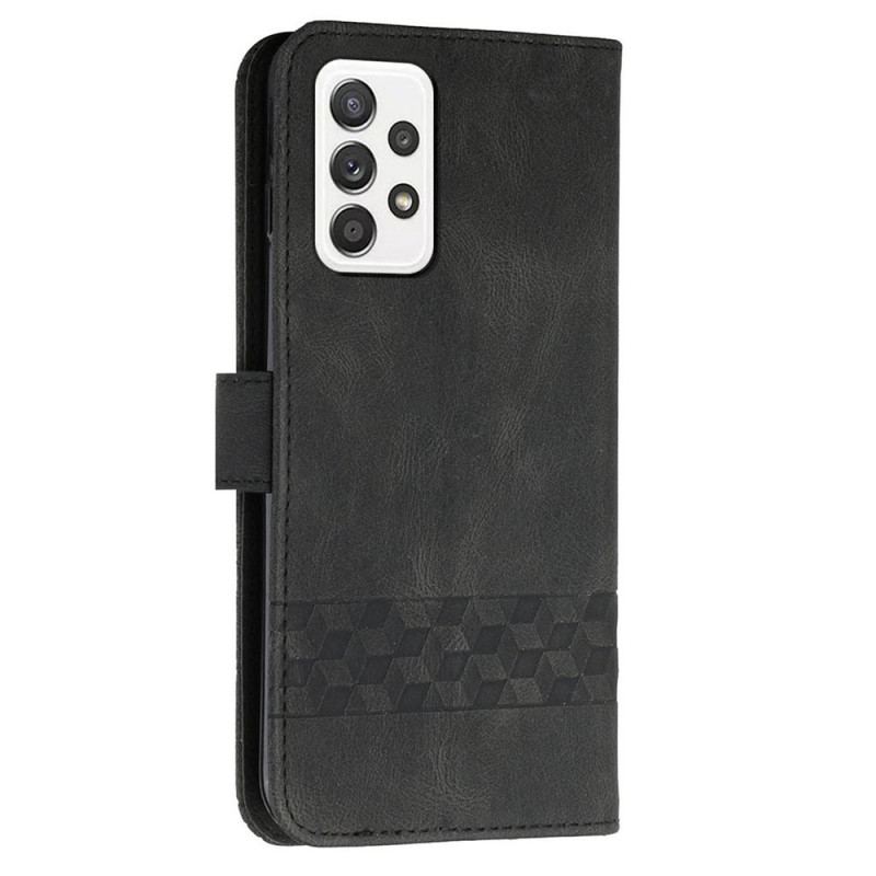 Læder Cover Samsung Galaxy A33 5G Med Snor Strappy Mønster