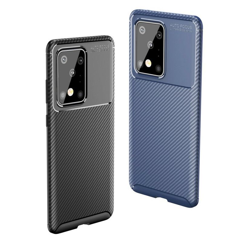Cover Samsung Galaxy S20 Ultra Fleksibel Kulfibertekstur