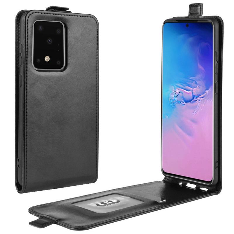 Flip Cover Samsung Galaxy S20 Ultra Læder Cover Foldende Lædereffekt