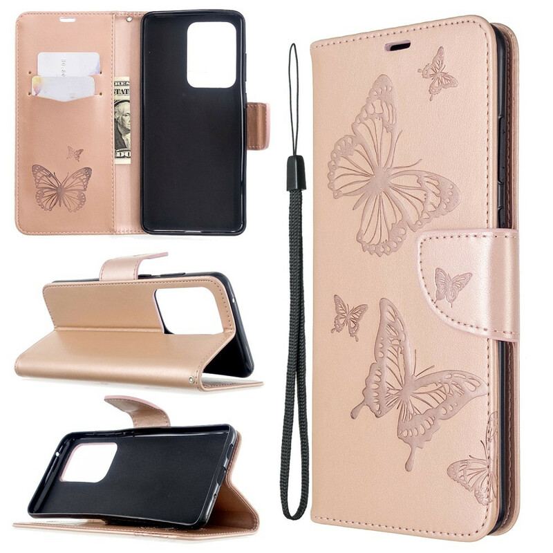 Flip Cover Samsung Galaxy S20 Ultra Sommerfugle På Flugt Med Snor