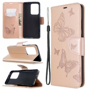 Flip Cover Samsung Galaxy S20 Ultra Sommerfugle På Flugt Med Snor