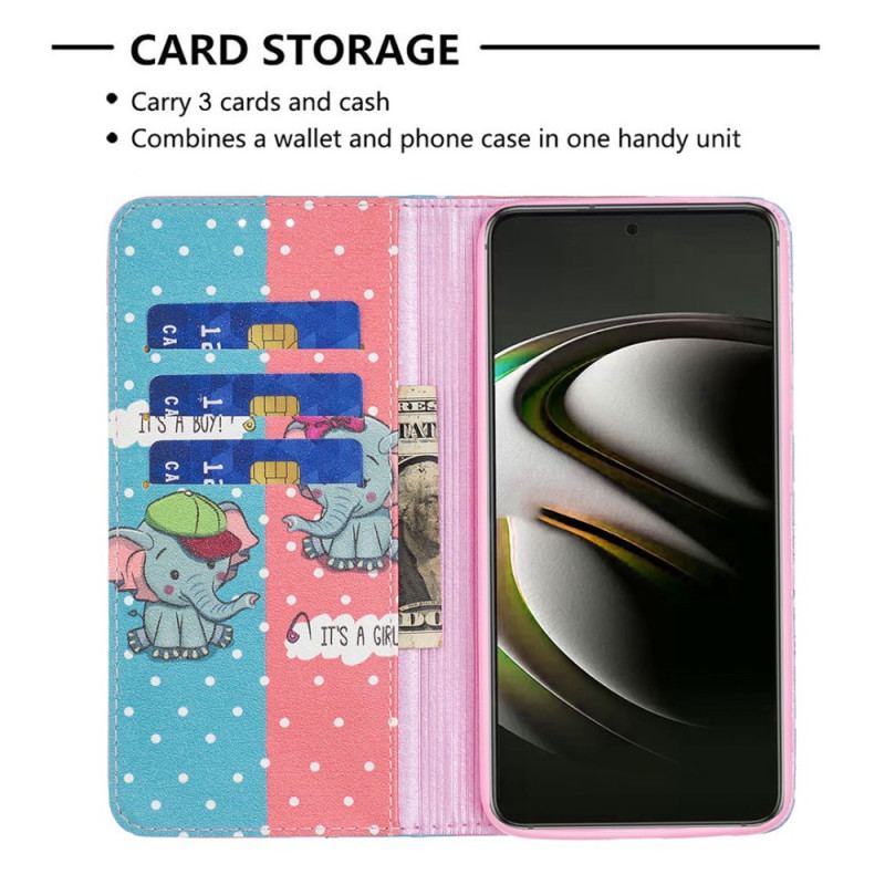 Cover Samsung Galaxy S22 5G Flip Cover Baby Elefanter
