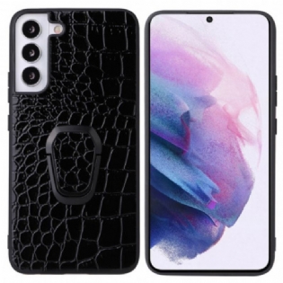 Cover Samsung Galaxy S22 5G Ring-beslag I Krokodillestil