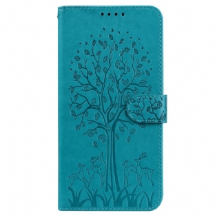 Flip Cover Samsung Galaxy S22 5G Træ Og Hjorte