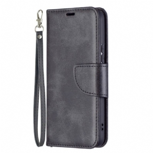 Læder Cover Samsung Galaxy S22 5G Flip Cover Glat Flap Skrå