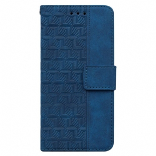Flip Cover Oppo Reno 8 Lite Med Snor Strappy Mønster