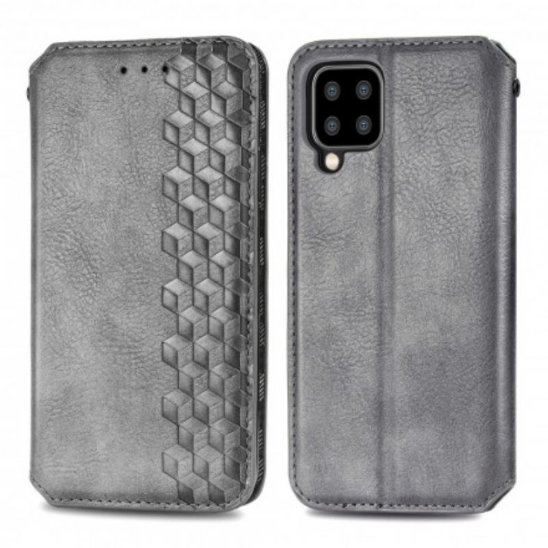 Cover Samsung Galaxy A22 Flip Cover Diamanttekstur I Lædereffekt
