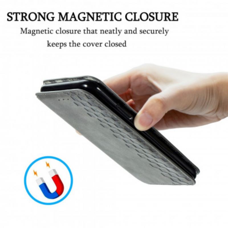 Cover Samsung Galaxy A22 Flip Cover Diamanttekstur I Lædereffekt