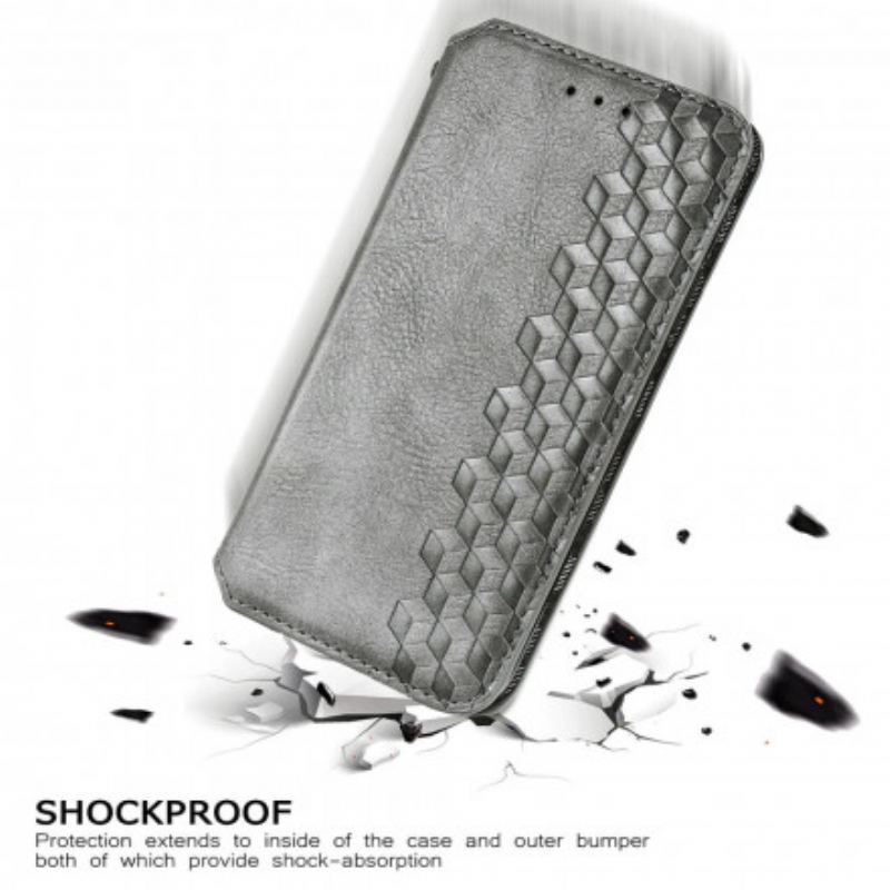 Cover Samsung Galaxy A22 Flip Cover Diamanttekstur I Lædereffekt