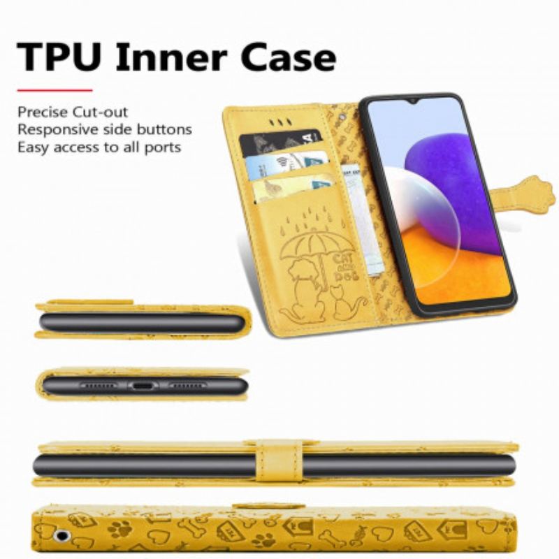 Flip Cover Samsung Galaxy A22 Animerede Dyr