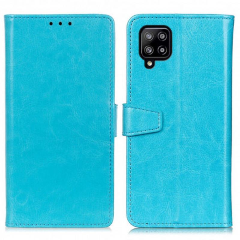 Flip Cover Samsung Galaxy A22 Enkel Skinnende Lædereffekt