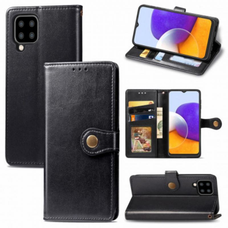 Flip Cover Samsung Galaxy A22 Kunstlæder Og Vintage Lås
