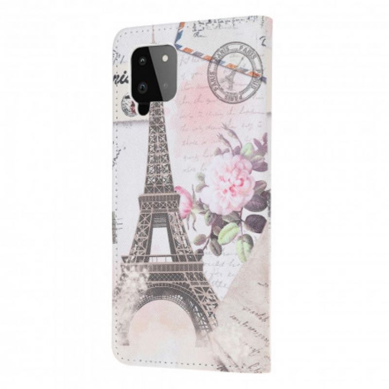 Flip Cover Samsung Galaxy A22 Retro Eiffeltårnet