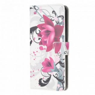 Flip Cover Samsung Galaxy A22 Tropiske Blomster