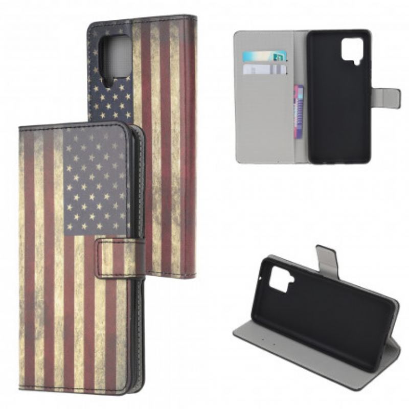 Læder Cover Samsung Galaxy A22 Amerikansk Flag