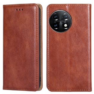 Cover OnePlus 11 5G Flip Cover Imiteret Lædersøm