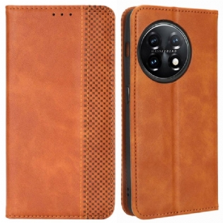 Cover OnePlus 11 5G Flip Cover Stiliseret Læderstil
