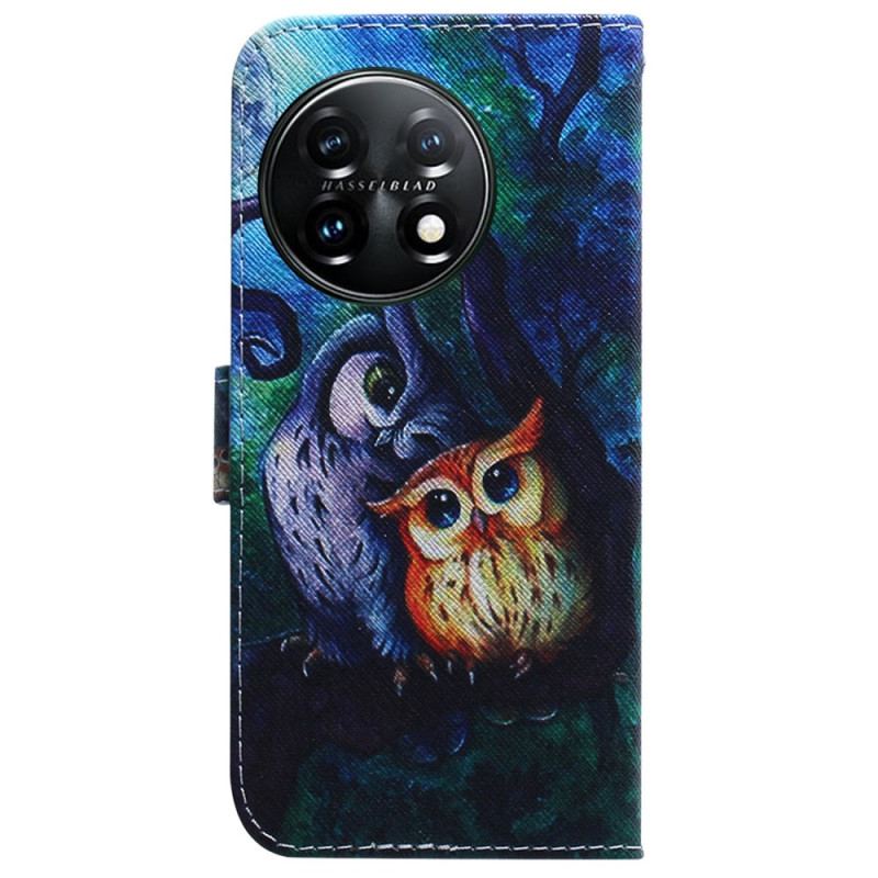 Flip Cover OnePlus 11 5G Maleri Af Ugler