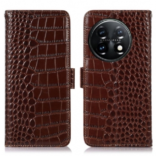 Læder Cover OnePlus 11 5G Crocodile Style Rfid