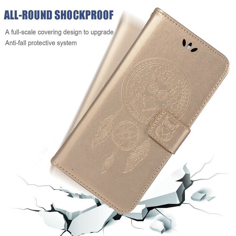 Flip Cover Samsung Galaxy A71 Drømmefanger Ugle I Lædereffekt