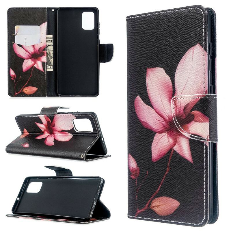 Flip Cover Samsung Galaxy A71 Lyserød Blomst
