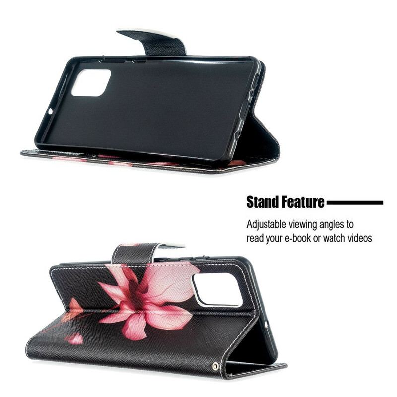 Flip Cover Samsung Galaxy A71 Lyserød Blomst