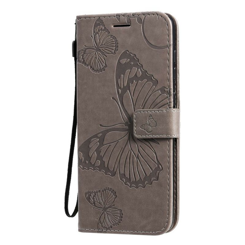 Flip Cover Samsung Galaxy A71 Med Snor Kæmpe Sommerfugle Med Rem