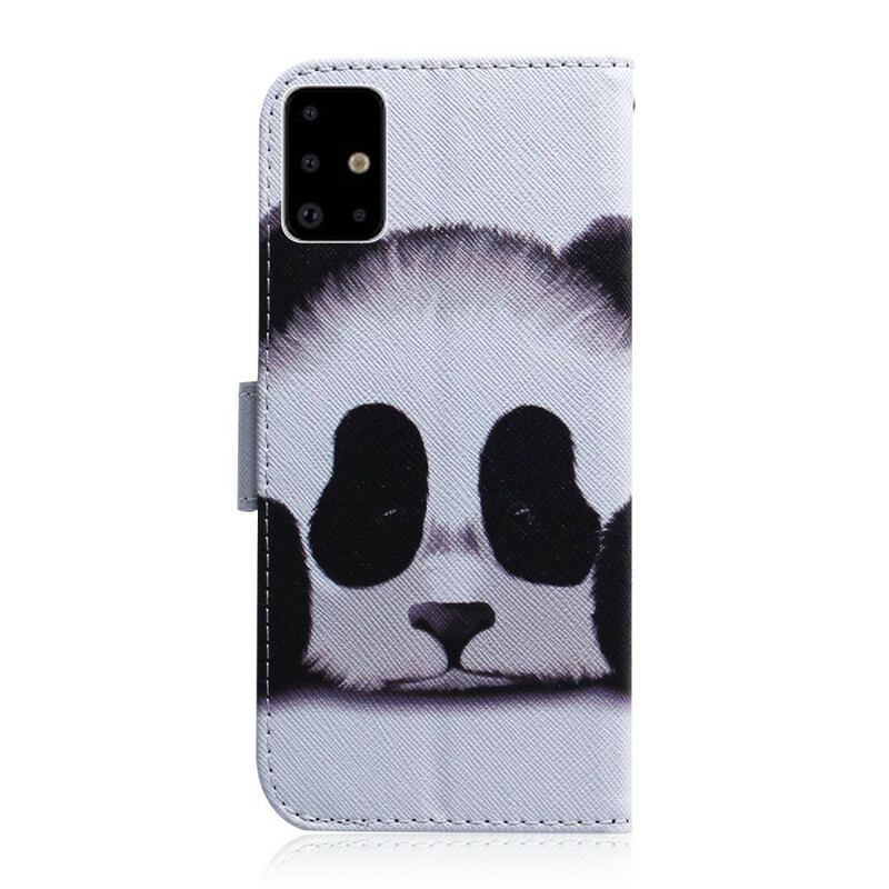 Flip Cover Samsung Galaxy A71 Panda Ansigt