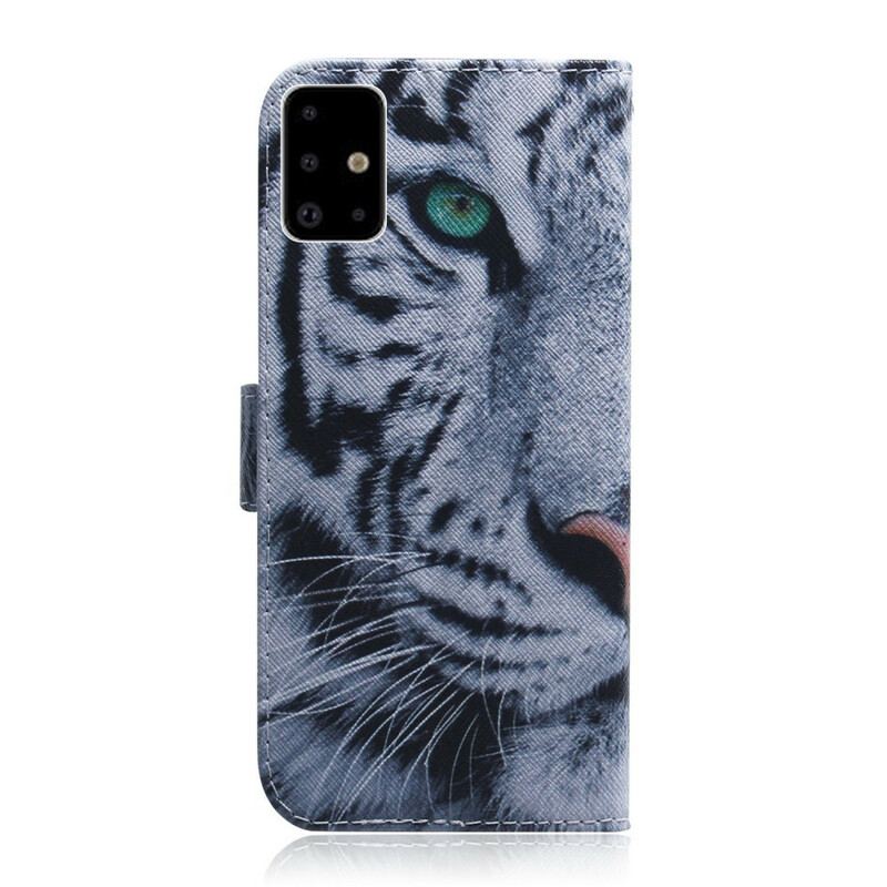 Flip Cover Samsung Galaxy A71 Tiger Ansigt