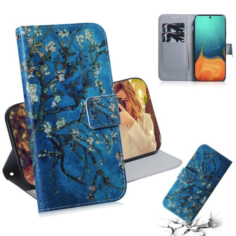 Læder Cover Samsung Galaxy A71 Blomstrende Trægren