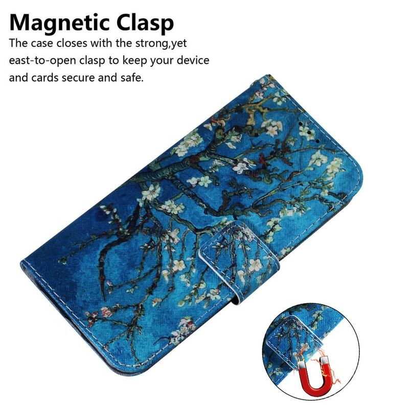 Læder Cover Samsung Galaxy A71 Blomstrende Trægren