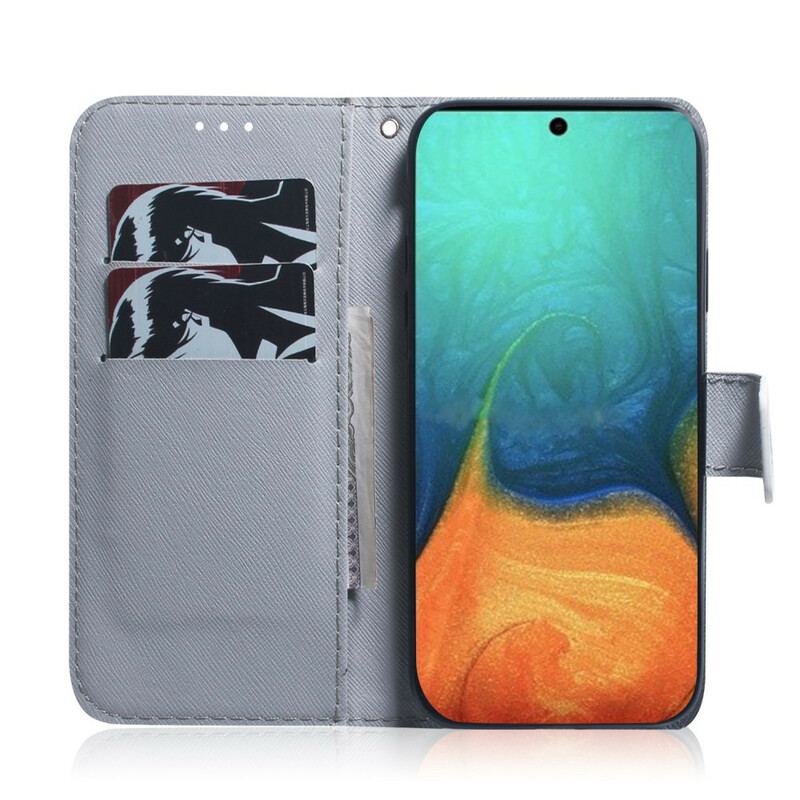Læder Cover Samsung Galaxy A71 Blomstrende Trægren