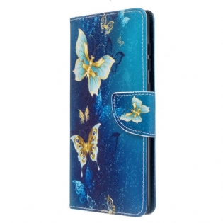 Læder Cover Samsung Galaxy A71 Sommerfugle Konger