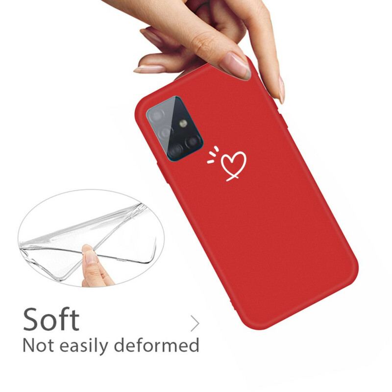 Mobilcover Samsung Galaxy A71 Silikone Bankende Hjerte