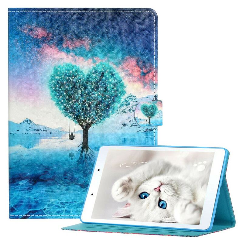 Flip Cover Samsung Galaxy Tab A7 Lite Træ Hjerte