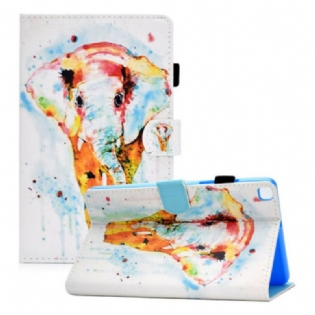 Læder Cover Samsung Galaxy Tab A7 Lite Akvarel Elefant