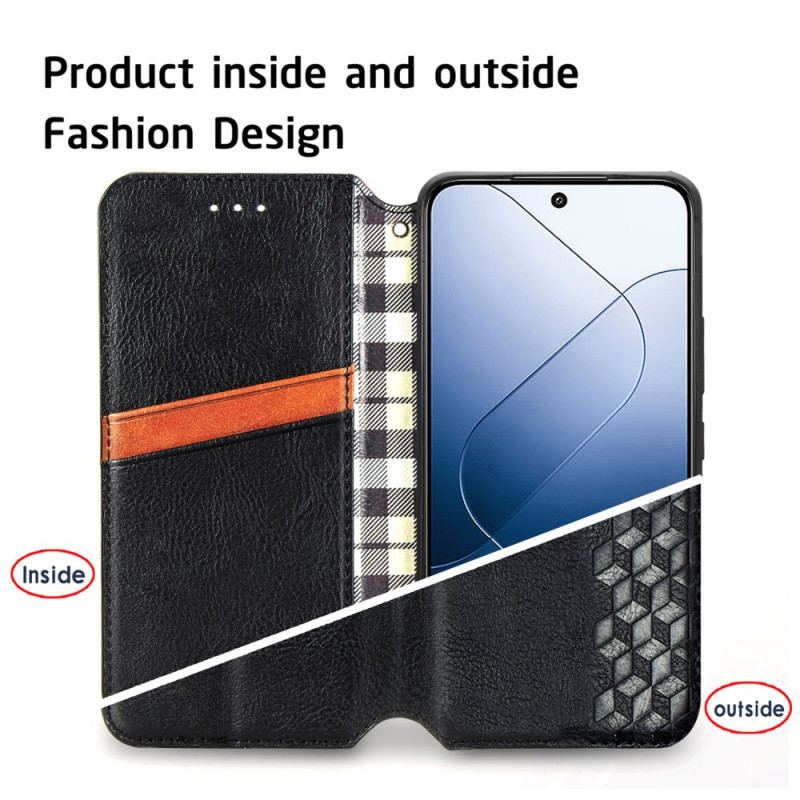 Flip Cover Xiaomi 14t Pro Ruskindseffektfrise