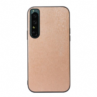 Cover Sony Xperia 1 IV Imiteret Læder Trætekstur