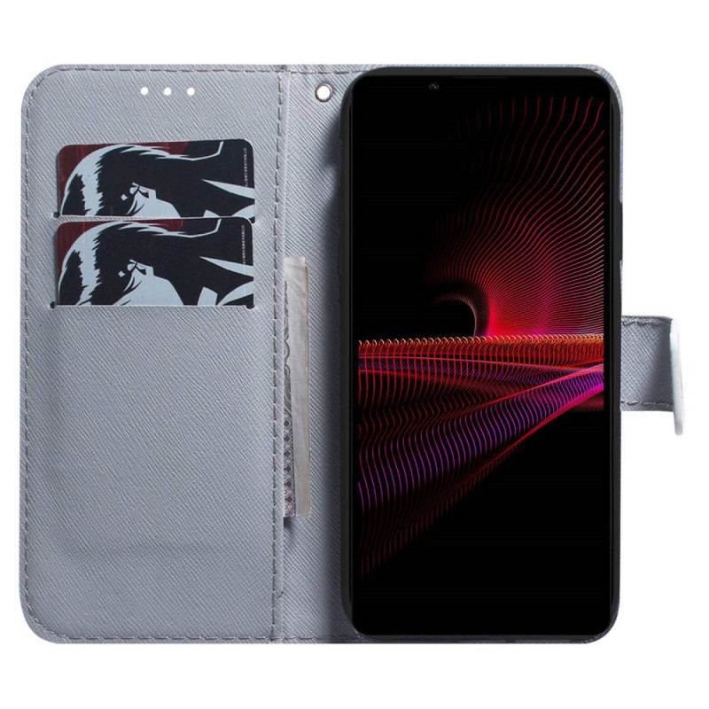Læder Cover Sony Xperia 1 IV Hvid Tiger