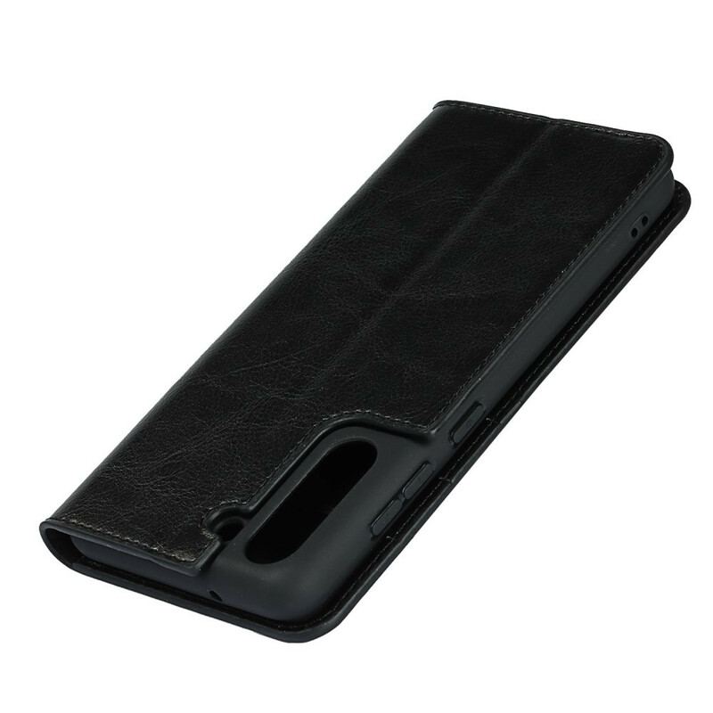 Cover Samsung Galaxy S21 FE Flip Cover Ægte Læder Foreslåede Farver
