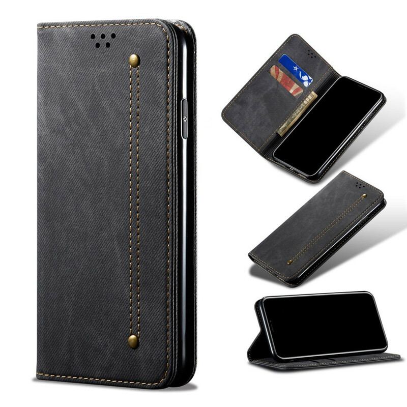 Cover Samsung Galaxy S21 FE Flip Cover Denim Stof