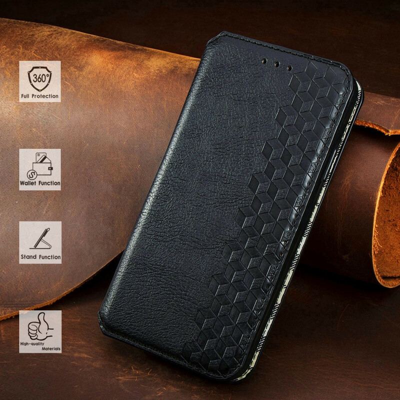 Cover Samsung Galaxy S21 FE Flip Cover Diamanttekstur I Lædereffekt